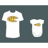 Rodinné/pánské tričko + Body 'Pizza' (Barva trika bílá (00), Velikost XS, Dětská velikost 50-56/0-2 měsíce)