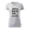 Dámské tričko  'Takhle poslouchá JORKŠÍR' (Barva trika bílá (00), Barva potisku černá, Velikost XS)