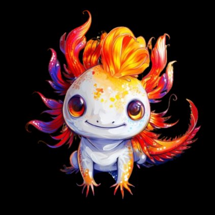 202 Cute axolotl BLACK