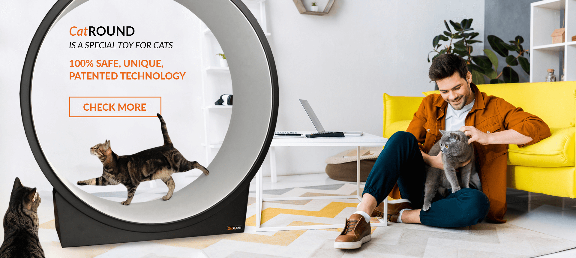 A special toy for cats. 100% safe, unique, patented technology