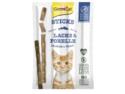 GIMCAT Sticks losos & pstruh 4 ks | Rybí pamlsky pro kočky