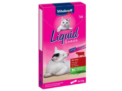 Vitakraft Cat liquid Snack hovězí a inulin 6ks