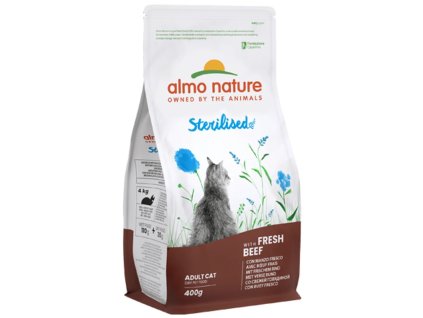 Almo Nature Sterilised pro kastrované kočky s čerstvým hovězím 400g