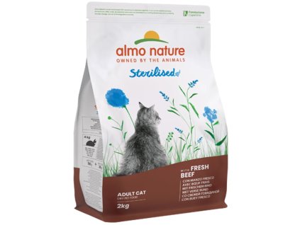 Almo Nature Sterilised pro kastrované kočky s čerstvým hovězím 2kg