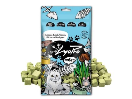Lyopro Cat Kuřecí s kočičí trávou 50 g – 100 % přírodní mrazem sušené pamlsky pro kočky