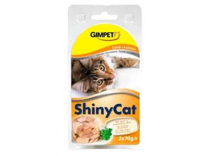 ShinyCat tuňák & kuřecí v omáčce 2×70 g | konzerva pro kočky