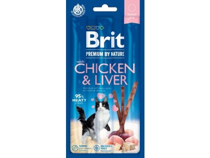 Brit Premium by Nature Cat Snack with Chicken & Liver 3 ks