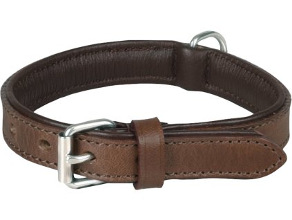 Flamingo Arizona Kozeny obojek s penovou vyplni Hneda S 2607202309134888220