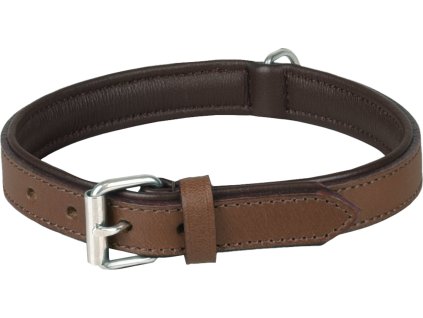 Flamingo Arizona Kozeny obojek s penovou vyplni Hneda M 2607202309123941143