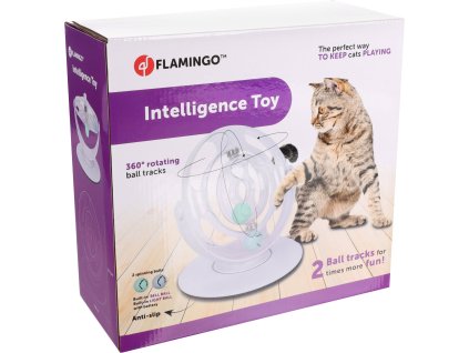 Flamingo Interaktivni hracka pro kocky Rotacni kolo Dita bile 26x26x27 5cm 0606202416244923115