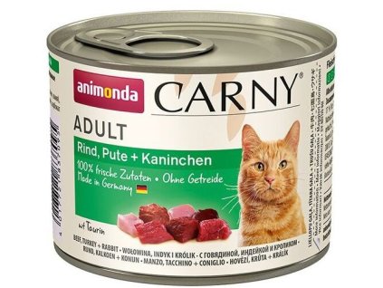 Animonda Carny Adult hovězí, krůta & králík 200 g | Konzerva pro kočky