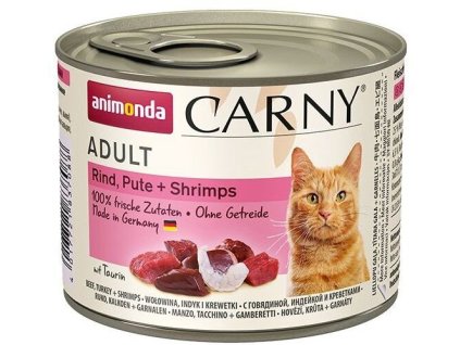 Animonda Carny Adult hovězí, krůta & krevety 200 g | Konzerva pro kočky