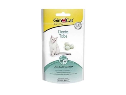 GimCat Denta Tabs 40 g | Dentální tablety pro kočky bez cukru