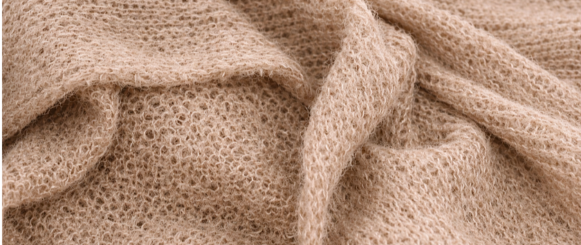 Pončo ručně pletené alpaka a hedvábí