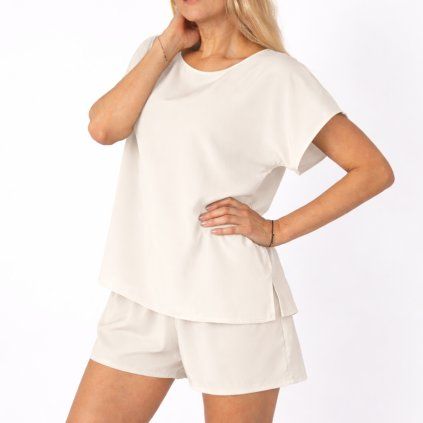 HEDVÁBNÉ PYŽAMO KRÉMOVÉ