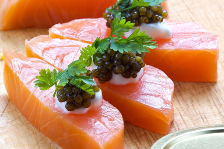 Tzar Caviar with smoked salmon