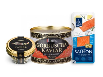 Set Gorbuša 400g + Losos 160g + Osietra 50g