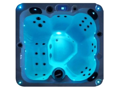 Vírivka Aurora pre 5 osôb – hydromasáž a podvodné osvetlenie (pohľad zhora).