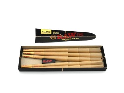 dutinky raw black organics cones king size 20 ks