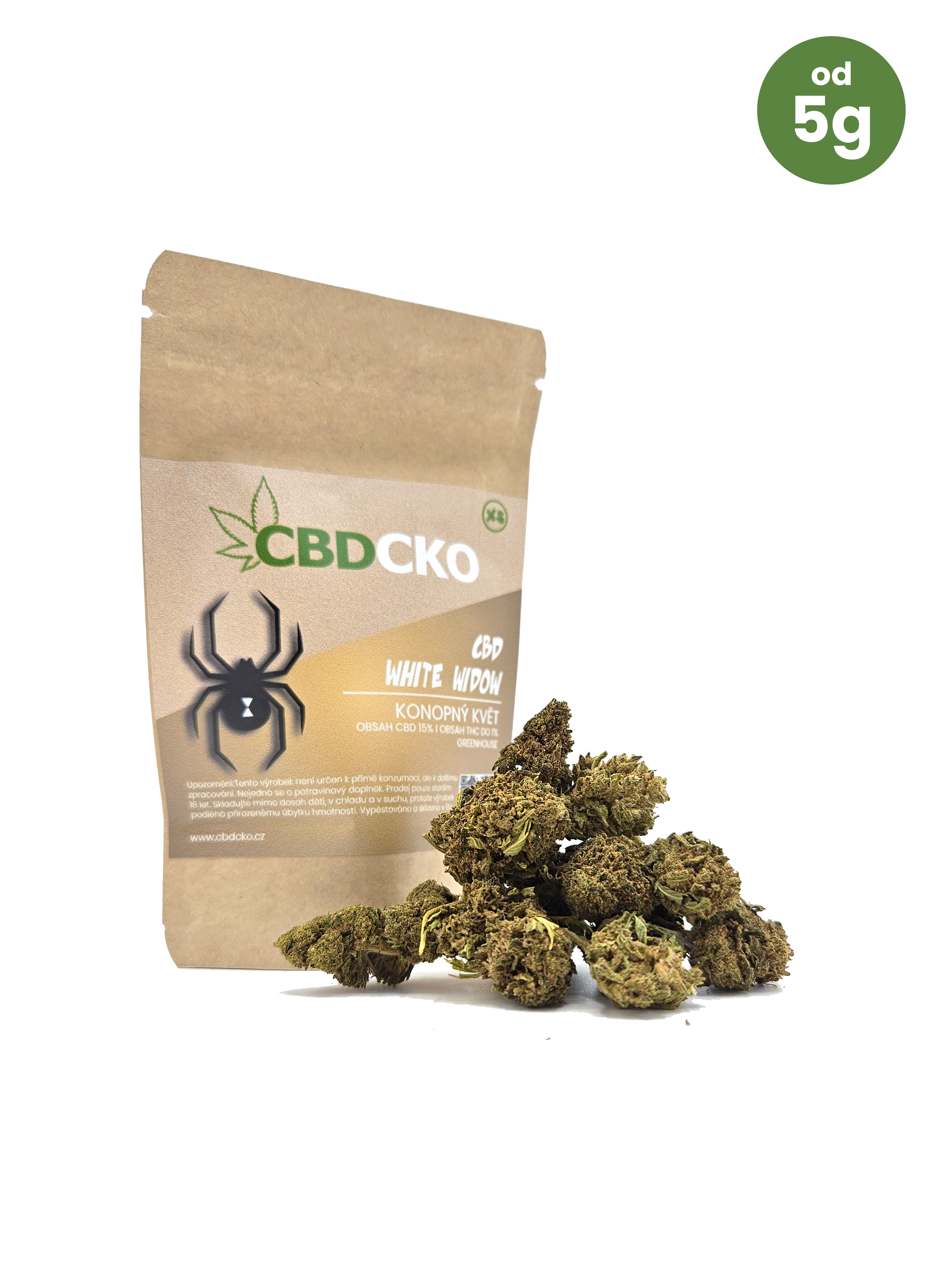 CBD Konopný květ White widow 17% CBD Váha: 1 kg