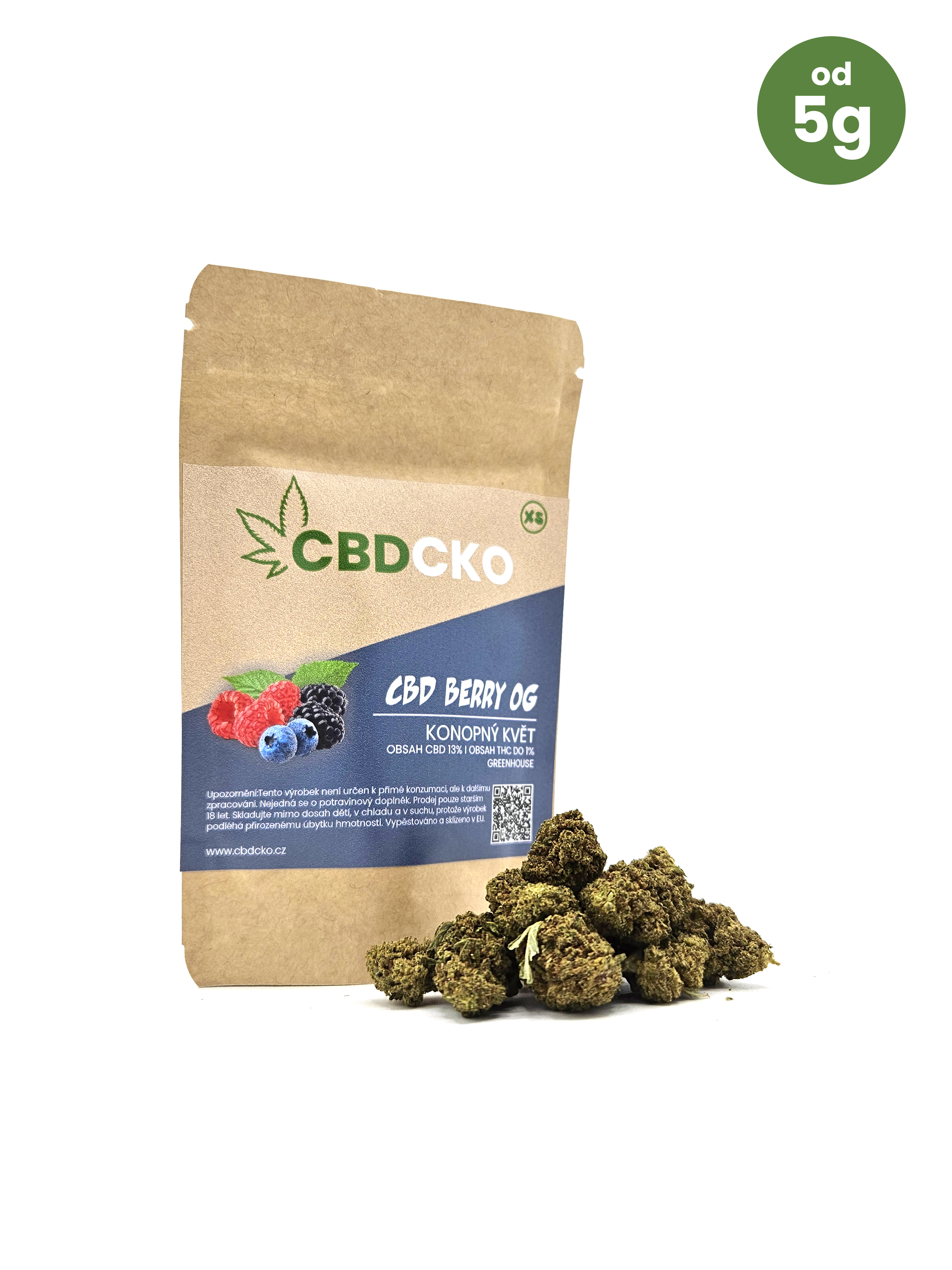 CBD Konopný květ Blueberry 12% CBD Váha: 1 kg