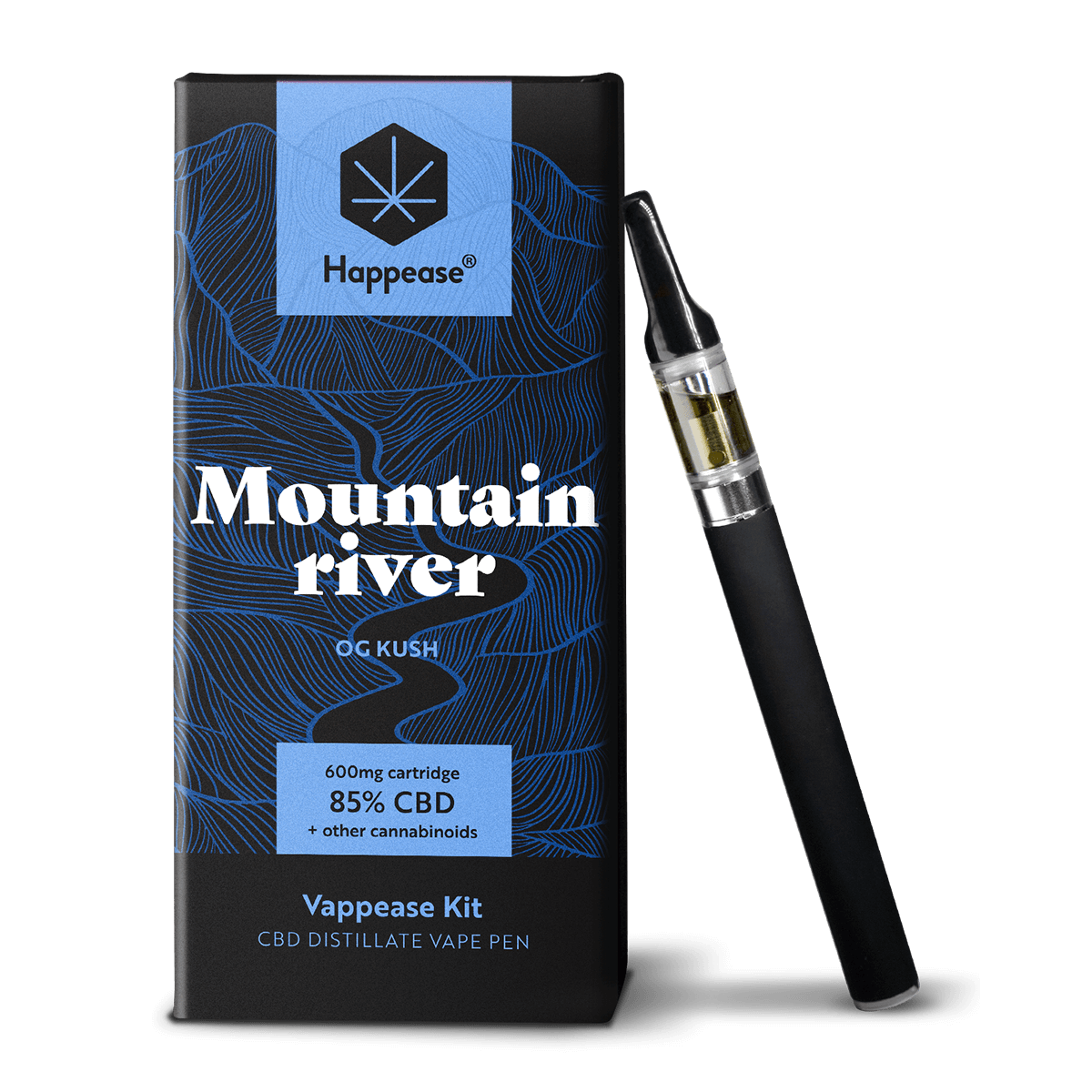 Happease Mountain River - Vapovací sada, 85 % CBD, 600 mg