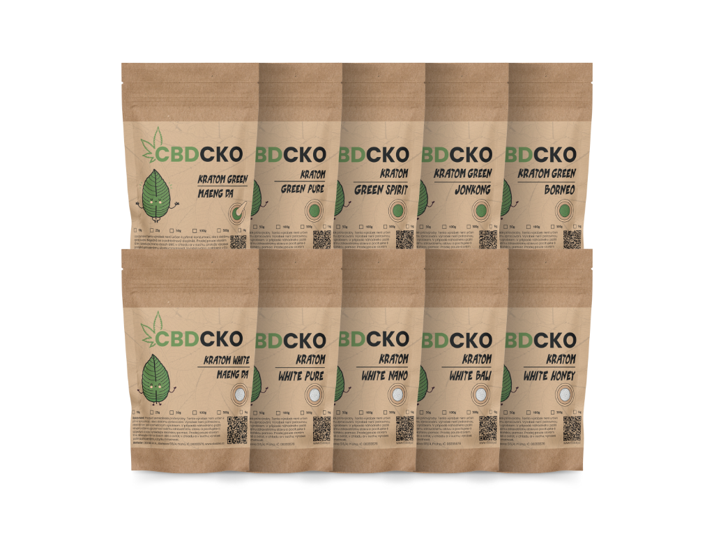 CBDčko Degustační balení - Zelený a bílý kratom 10x25 g