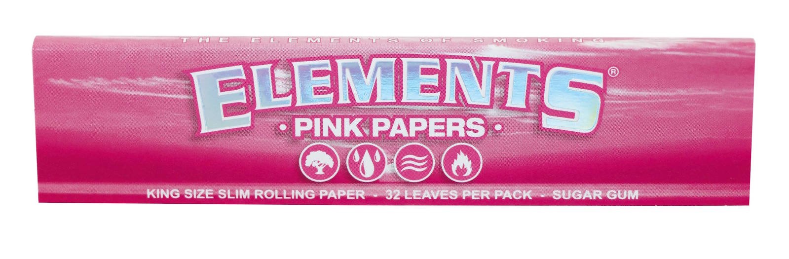 ELEMENTS PINK - King Size Slim papírky, 32 ks v balení