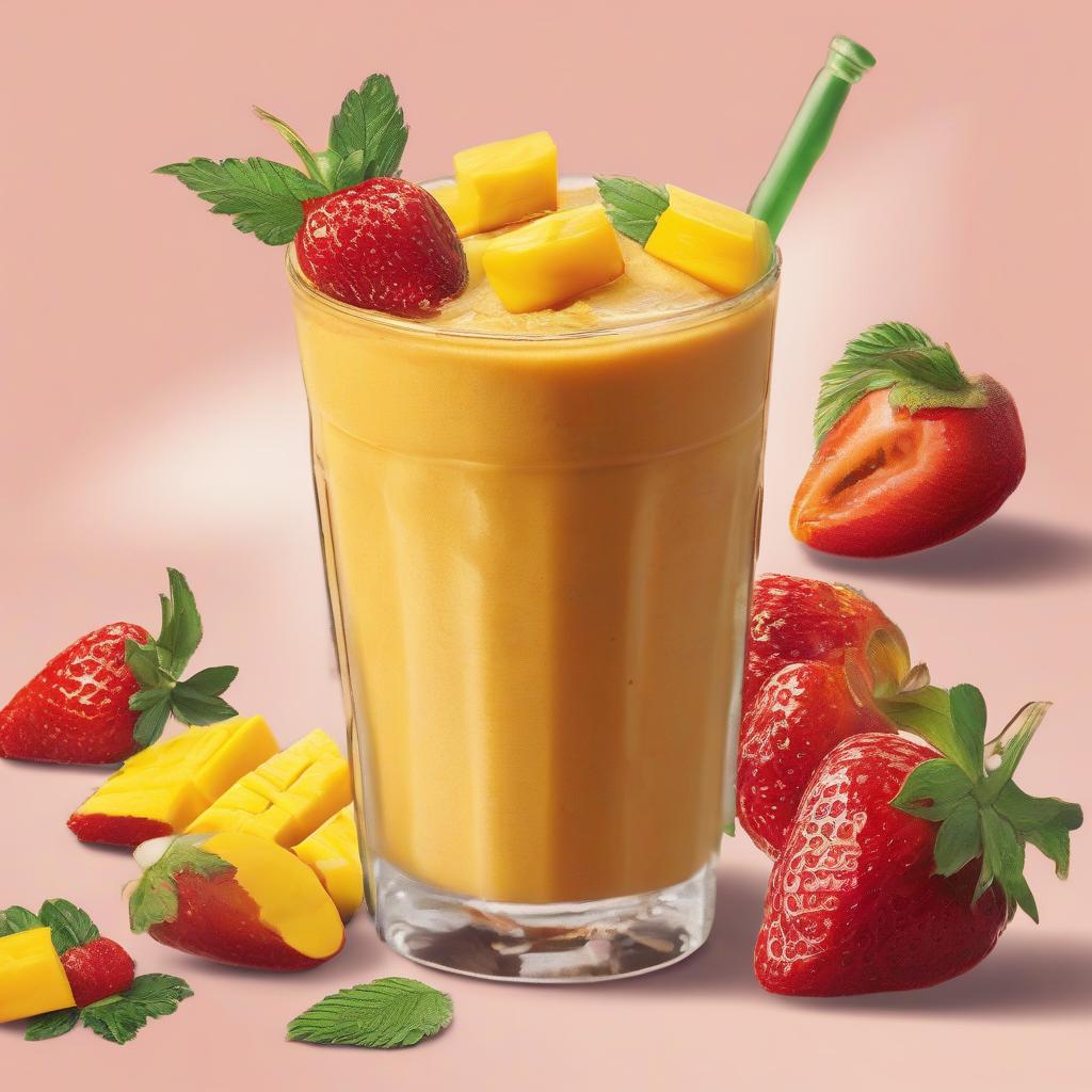 Jarní Mangovo-jahodový CBD Smoothie: Recept plný Chuti a Zdravé Energie