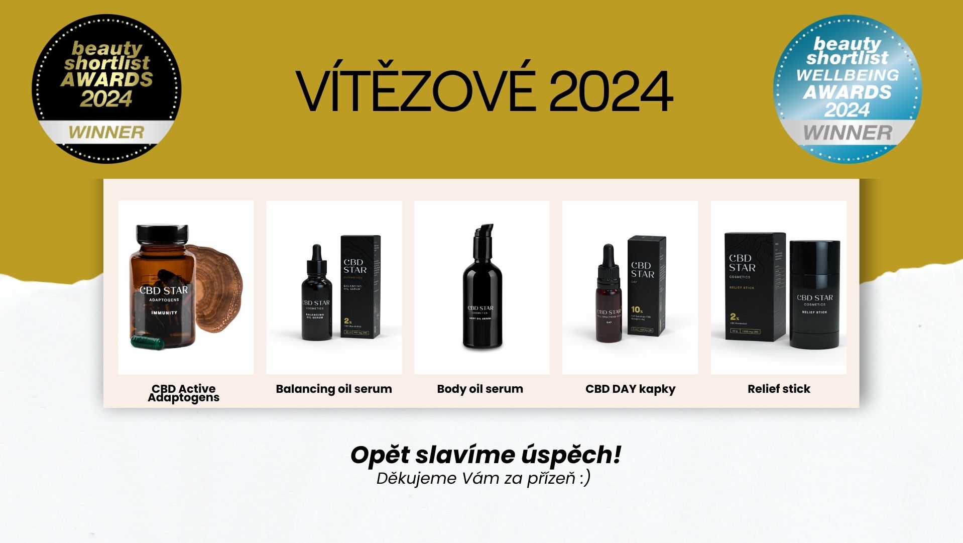 CBD STAR se stává nejlepší značkou CBD v Evropě - Vítězové Soutěže The Beauty Shortlist Awards 2024
