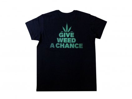 Černé Triko Give Weed a Chance