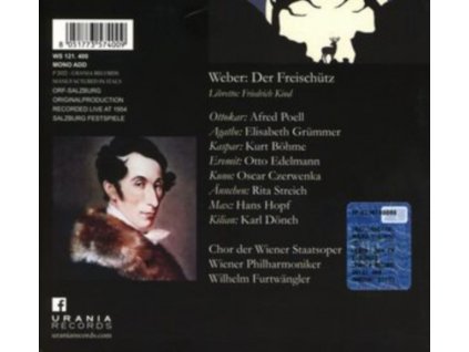 WILHELM FURTWANGLER / VIENNA PHILHARMONIC / AFRED POELL / ELISABETH GRUMMER / KURT BOHME / OTTO EDELMANN / OSCAR CZERWENKA / RITA STREICH / HANS HOPF / KARL DONCH / CHORUS OF VIENNA PHILHARMONIC - Weber: Der Freischutz (CD)