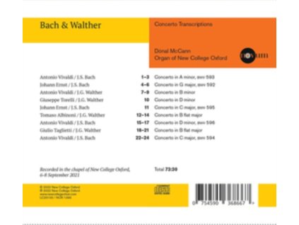 MCCANN - Bach & Walther: Concerto Transcriptions (CD)