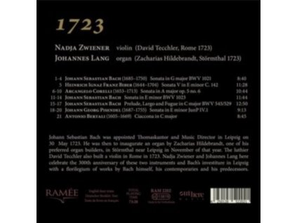 NADJA ZWIENER / JOHANNES LANG - 1723: Bach / Bertali / Biber / Corelli & Pisendel (CD)