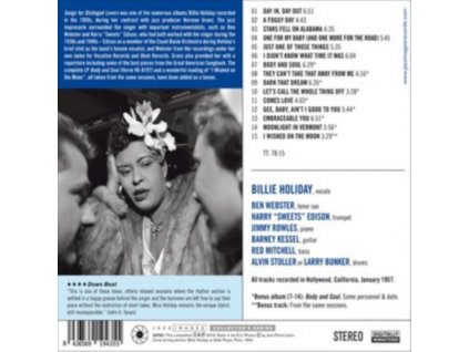 BILLIE HOLIDAY - Songs For Distingue Lovers (CD)