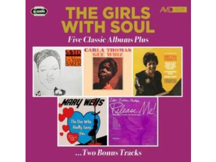 LAVERN BAKER / CARLA THOMAS / ARETHA FRANKLIN / MARY WELLS / LITTLE ESTHER PHILLIPS - The Girls With Soul - Five Classic Albums Plus (Saved / Gee Whiz / The Electrifying / The One Who Really Loves You / Release Me!) (CD)
