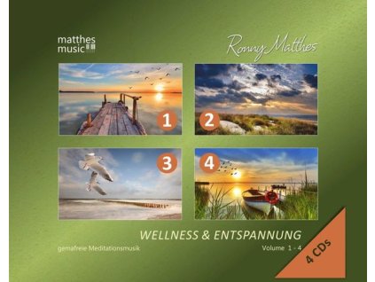 Ronny Matthes - Wellness & Entspannung (Vol. 1-4) - Gemafreie christliche Entspannungsmusik (Einschlafhilfe, Meditation & Tiefenentspannung) (CD)