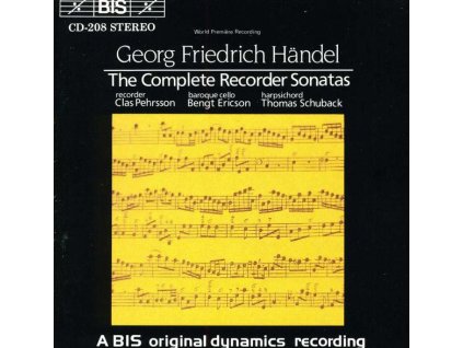 Georg Friedrich Händel (1685-1759) - Sonaten für Blockflöte & Bc Nr.1-6 (CD)