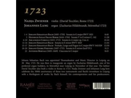 NADJA ZWIENER / JOHANNES LANG - 1723: Bach / Bertali / Biber / Corelli & Pisendel (CD)