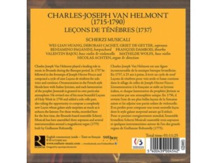 SCHERZI MUSICALI / NICOLAS ACHTEN - Charles-Joseph Van Helmont: Lecons De Tenebres (CD)
