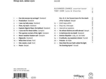 ALEXANDER CHANCE / TOBY CARR - Drop Not / Mine Eyes (CD)