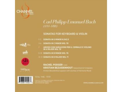RACHEL PODGER / KRISTIAN BEZUIDENHOUT - C.P.E. Bach: Sonatas For Keyboard & Violin (SACD)