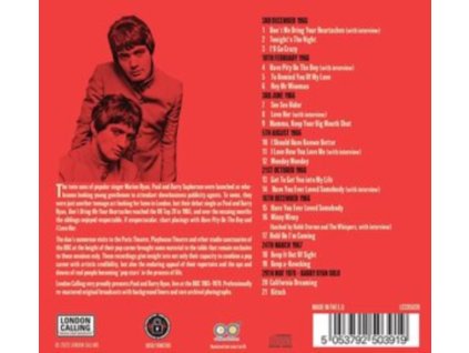 PAUL & BARRY RYAN - Live On Air 1965-1970 (CD)