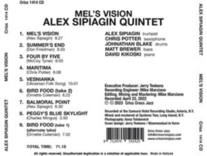ALEX SIPIAGIN - Mels Vision (CD)