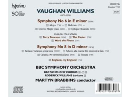 BBC SYMPHONY ORCHESTRA / MARTYN BRABBINS - Vaughan Williams: Symphonies Nos 6 & 8 (CD)