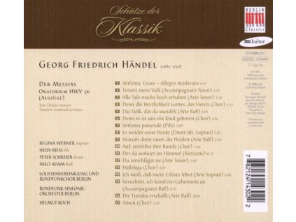 Georg Friedrich Händel (1685-1759) - Der Messias (Ausz. in deutscher Sprache) (CD)