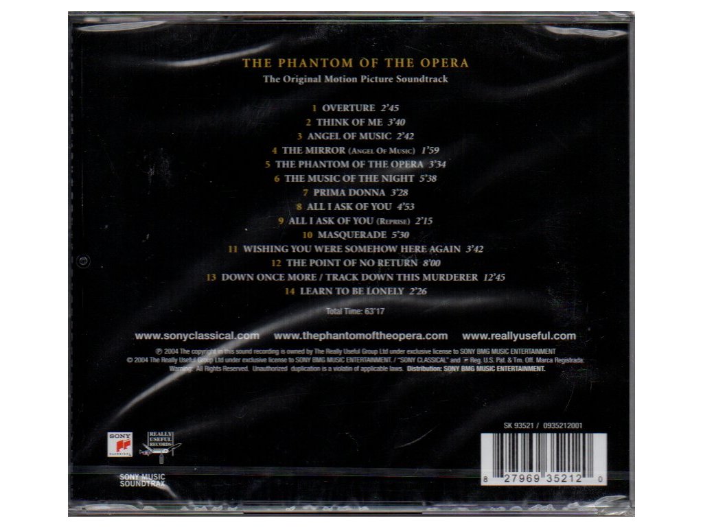 Fantom opery (soundtrack - CD) The Phantom of the Opera | CD-Soundtrack.cz
