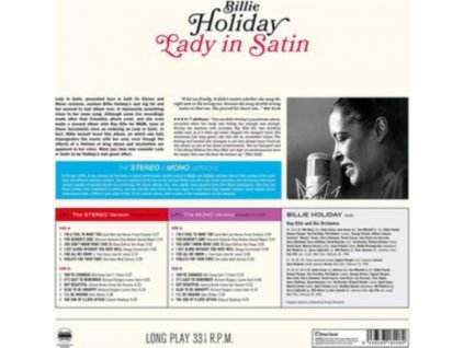 BILLIE HOLIDAY - Lady In Satin (The Original Stereo & Mono Versions) (LP)