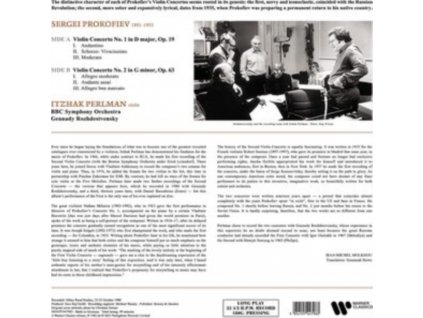 ITZHAK PERLMAN - Prokofiev: Violin Concertos (LP)