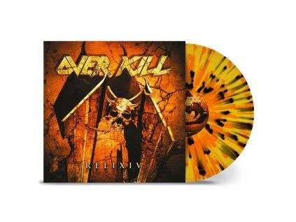 4137341 overkill relixiv yellow w orange black splatter vinyl lp